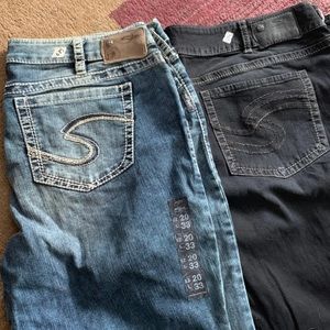 NWT silver jeans plus 20/32 20/33 LOT of 2 black